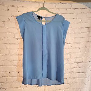 Metaphor (JCP), XL, Light Blue Short Sleeve Women's Blouse